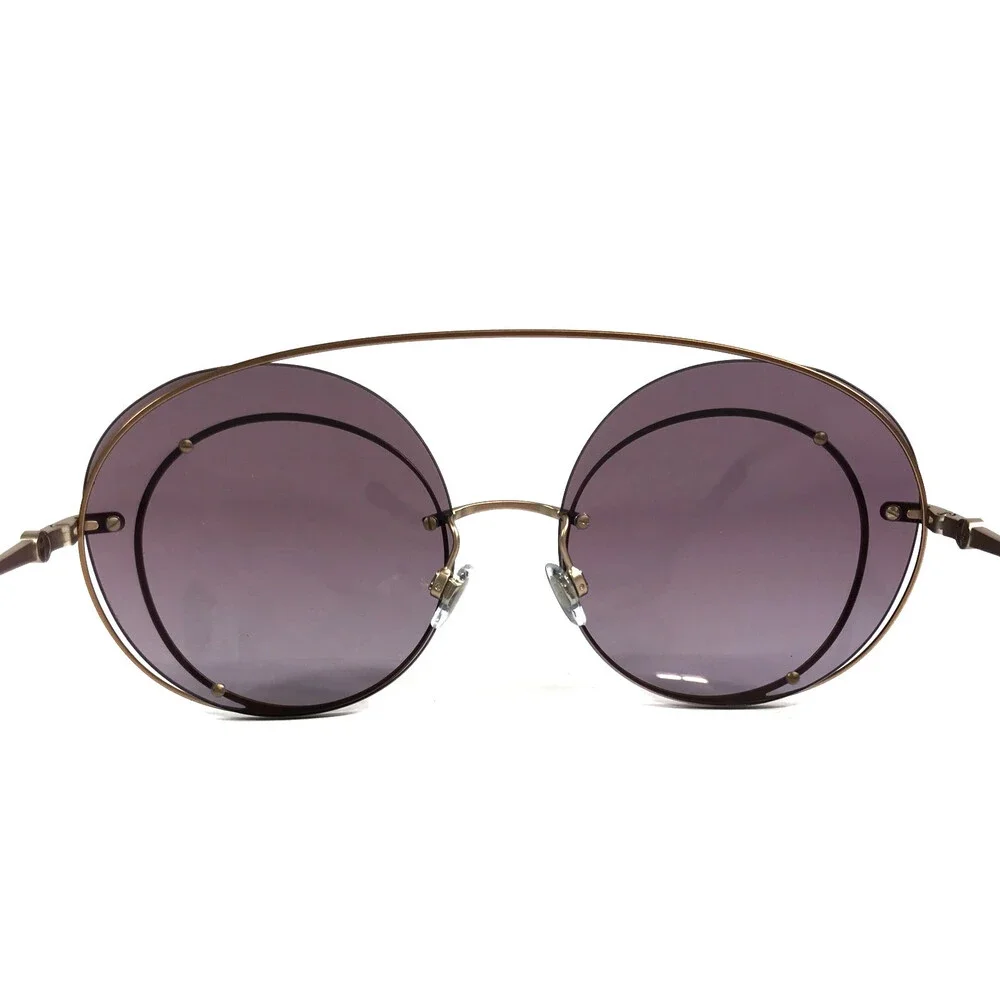 Giorgio Armani Sunglasses AR6043 3006/8H Gold Rimless Frames with Purple Lenses